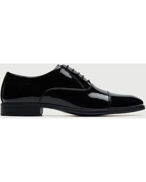 Walk London Patent Oscar Oxford Toe Cap - Black