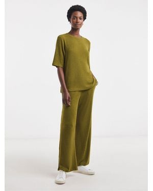 JD Williams Soft Touch Rib Half Sleeve T-Shirt - Green