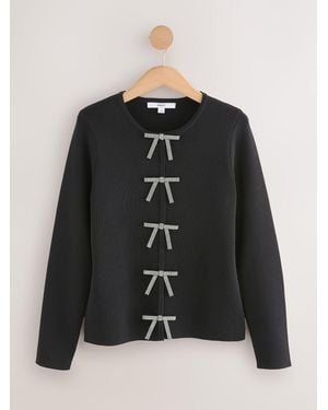 Next Smart Embellished Bow Jacket - Black