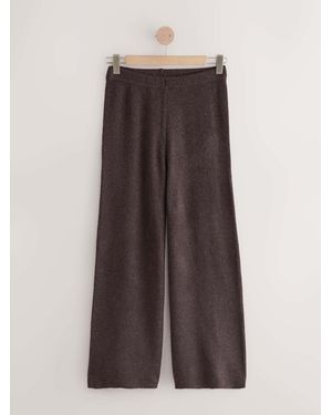 Self Chocolate Knitted Wide Leg Sweatpants - Brown
