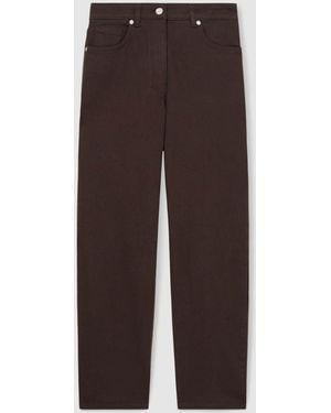 Reiss Selin Petite Mid-Rise Straight-Leg Jeans - Brown