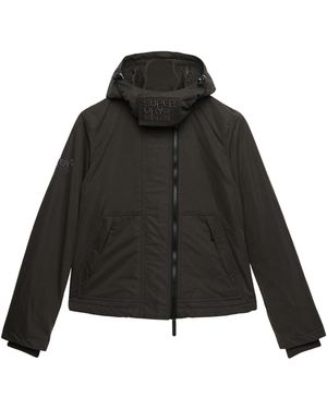 Superdry Hooded Micro Fibre Arctic Windcheater - Black