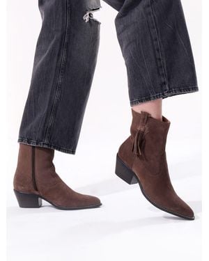 OFF THE HOOK Clapton Suede Leather Ankle Boots - Blue