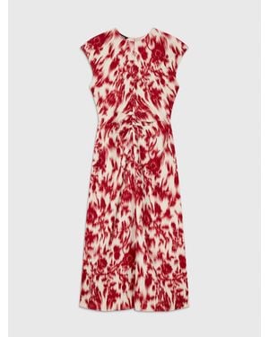 Whistles Petite Blurred Floral Crepe Dress