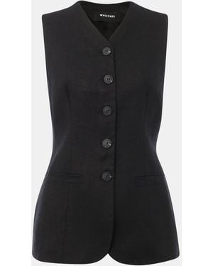 Whistles Petite Molly 100% Linen Waistcoat40 - Schwarz