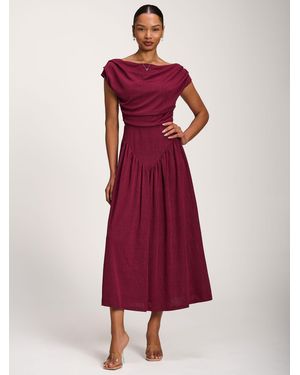 Jolie Moi Cowl Neckline Midaxi Dress - Red
