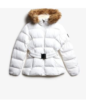 Superdry & Co Fuji Belted Puffer Jacket - White