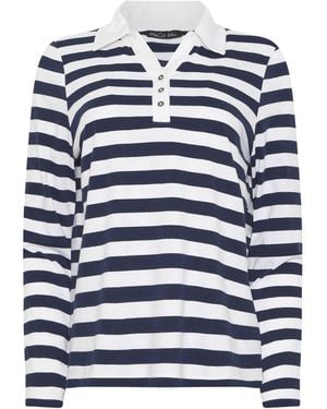 M Com Striped Polo Shirt - Blue