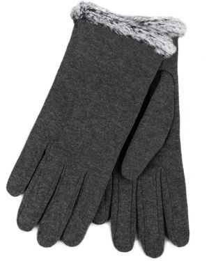 Totes Thermal Smartouch Gloves With Tipped Fur Cuff - Gray