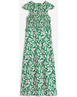 Boden Carolina Smocked Midi Dress - Green