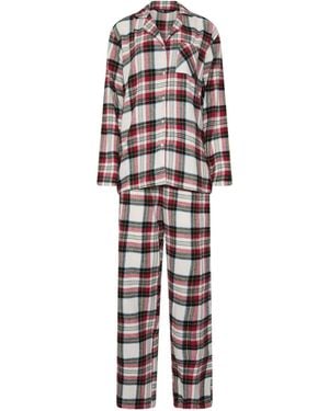 Long Tall Sally Check Cotton Pajamas Set - White