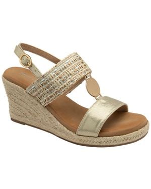 Dunlop Double Strap Wedge Sandals - Metallic