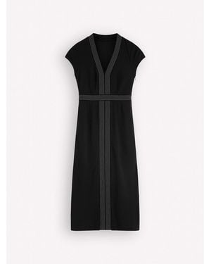 Boden Topstitch Ponte Dress - Black