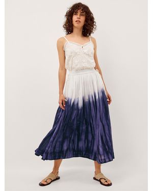 Monsoon Elise Ombré Midi Skirt - Blue