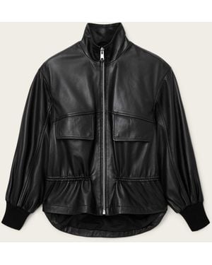 AllSaints Flor Leather Jacket - Black
