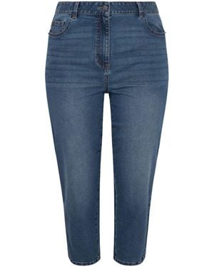 Evans Cropped Straight Leg Jeans - Blue