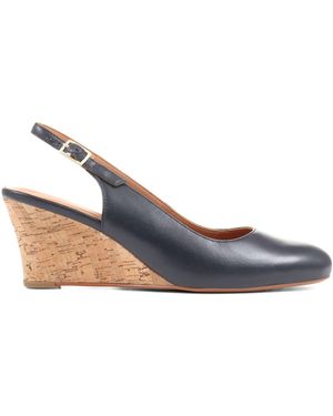 Jones Bootmaker Zahra Leather Wedges - Blue