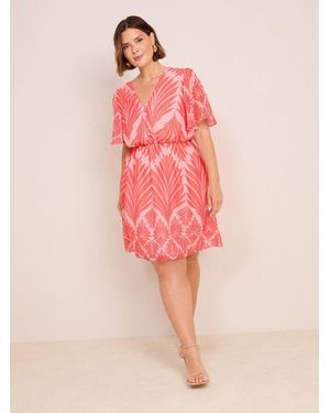 Friends Like These Curve Chiffon Ruche Waist Mini Dress - Pink