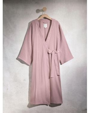 Next Mauve Waffle Side Tie Lightweight Dressing Gown - Pink