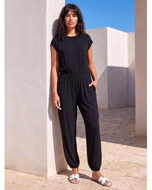 Roman Elasticated Waist Jumpsuit - Blue