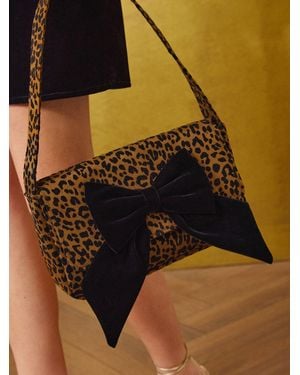 Love & Roses Leopard Print Bow Shoulder Bag - Multicolour