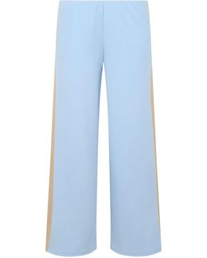 PixieGirl Petite Stripe Wide Leg Scuba Pants - Blue