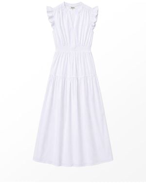 Ro & Zo Cotton Frill Sleeve Dress - White
