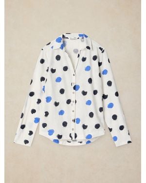 White Stuff Polka Dot Annie Cotton Jersey Shirt - White
