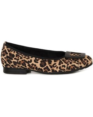 Gabor Animal Print Paige Leather Shoes - White