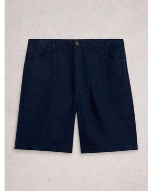 White Stuff Tia Linen Shorts - Blue
