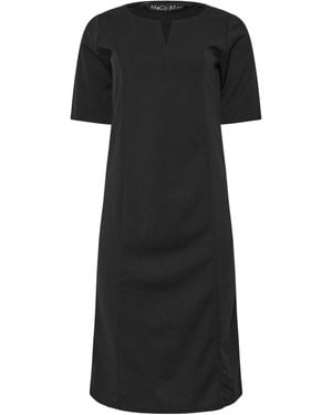 M Com Notch Neck Dress - Black