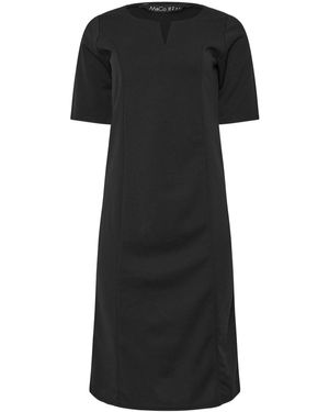 M Com Notch Neck Dress - Black