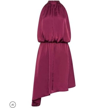 PixieGirl Petite Halter Neck Satin Dress - Purple
