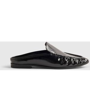 River Island Backless Ruched Loafers - Weiß