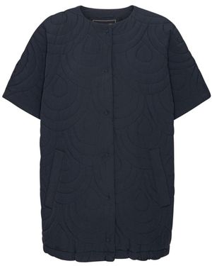 Ilse Jacobsen Quilted Tulip Short Sleeve Bubble Hem Jacket - Blue