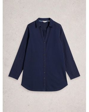 White Stuff Annie Mix Longline Shirt - Blue