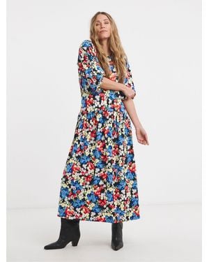 JD Williams Soft Touch Drop Waist 3/4 Sleeve Smock Dress - White