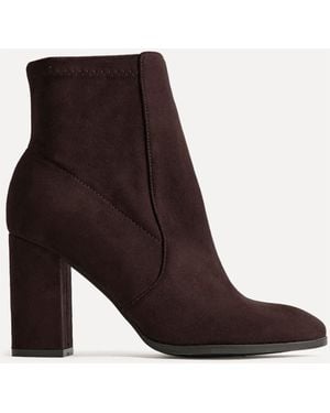 Linzi Rayne Wide Fit Block Heel Ankle Boots - Brown