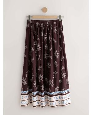 Next Printed Maxi Skirt With Linen - Multicolor