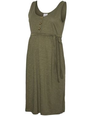 Mama.licious Maternity And Nursing Jersey Knee Length Dress - Green