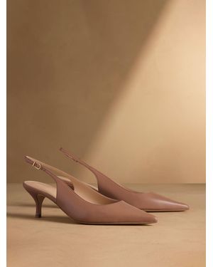 Russell & Bromley Hillcliffe Slingback Mid Court Shoes - Brown