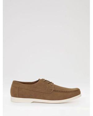 Threadbare Faux Suede Boat Shoes - Brown