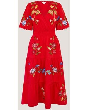 Monsoon Emma Floral Embroidered Midi Dress
