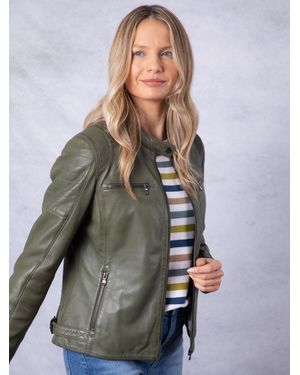 Lakeland Leather Buttermere Leather Racer Jacket - Green