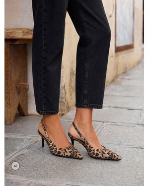 Linzi Highlight Stiletto Court Heels - Schwarz
