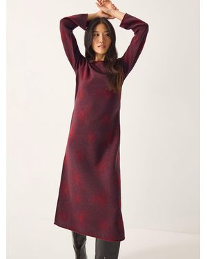 Monsoon Fianna Floral Knit Midi Dress - Purple