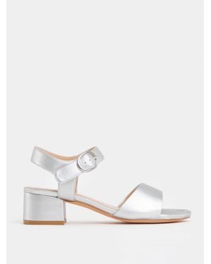 JD Williams Extra Wide Fit Two Part Block Heel Sandals - White