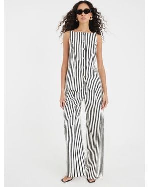 River Island Stripe High Neck Waistcoat - White