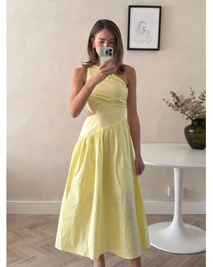 Style Cheat Jasmine One Shoulder Printed Midi Dress - Yellow