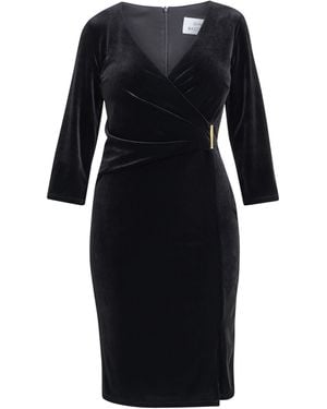 Gina Bacconi Rachael Velvet Dress With Trim - Black